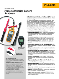 Thumbnail of document Data Sheet - 500 Series Battery Analyzers